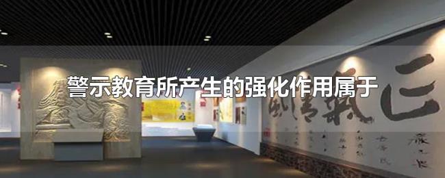 警示教育所产生的强化作用属于
