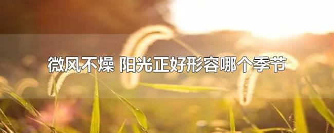 微风不燥（阳光正好形容哪个季节）
