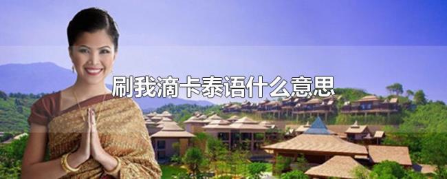 刷我滴卡泰语什么意思 刷我滴卡泰语什么意思
