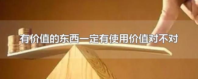 有价值的东西一定有使用价值对不对 有价值的东西一定有使用价值对不对