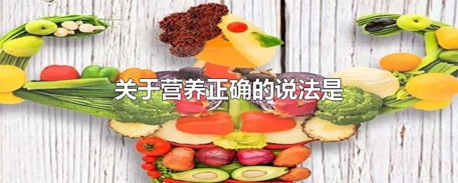 关于营养正确的说法是 关于营养正确的说法是