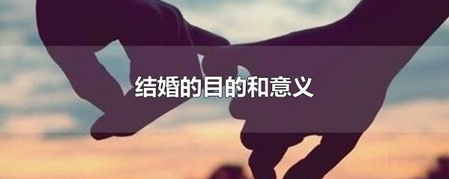 结婚的目的和意义