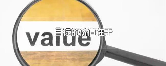 目标的价值在于