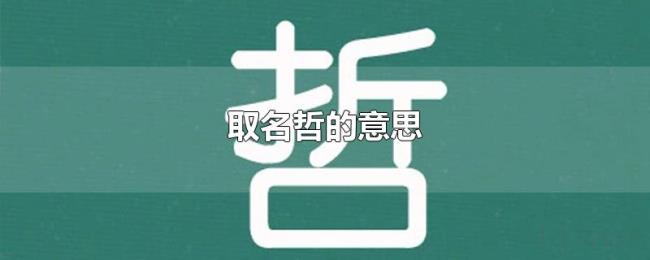 取名哲的意思 取名哲的意思
