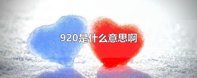 920是什么意思啊 920是什么意思啊