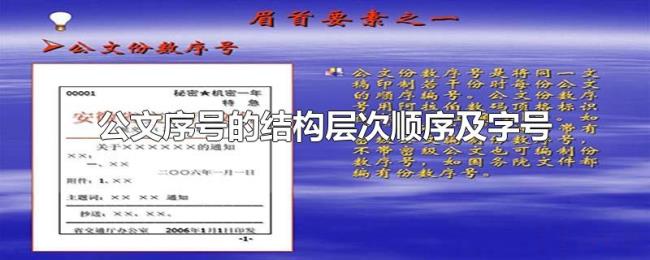公文序号的结构层次顺序及字号