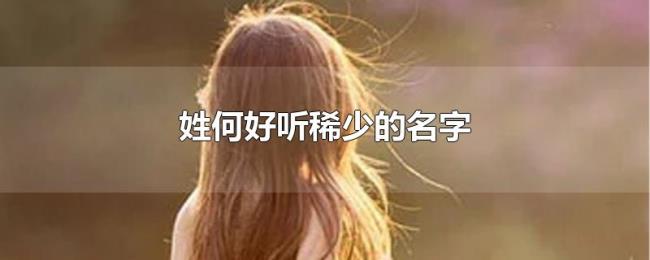 姓何好听稀少的名字 姓何好听稀少的名字