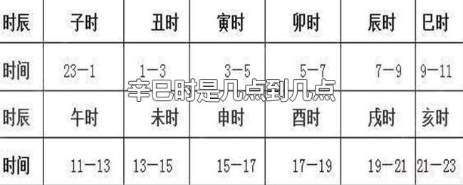 辛巳时是几点到几点 辛巳时是几点到几点