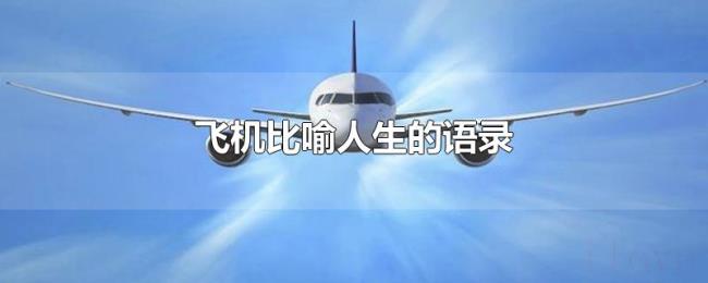 飞机比喻人生的语录 飞机比喻人生的语录