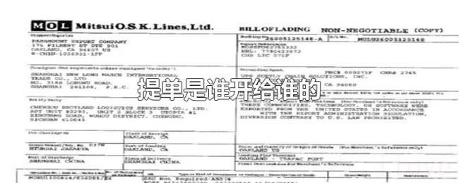 提单是谁开给谁的