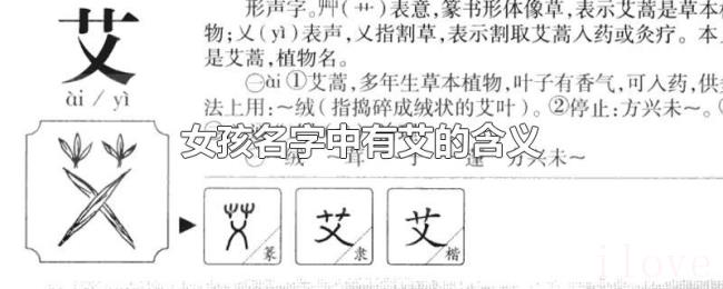 女孩名字中有艾的含义