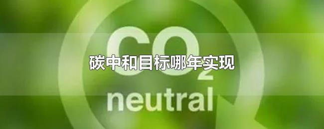 碳中和目标哪年实现