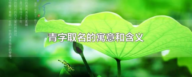 青字取名的寓意和含义 青字取名的寓意和含义
