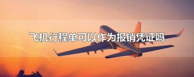 飞机行程单可以作为报销凭证吗