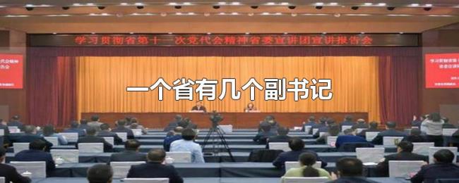 一个省有几个副书记