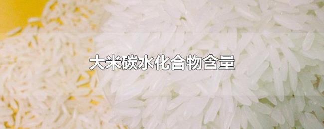 大米碳水化合物含量