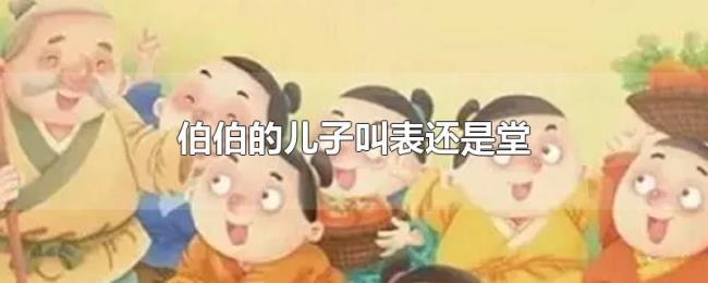 伯伯的儿子叫表还是堂