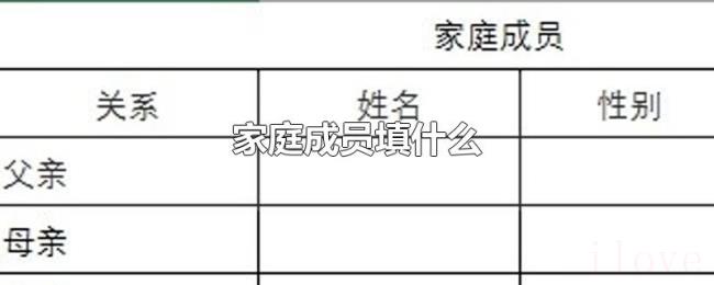 家庭成员填什么 家庭成员填什么