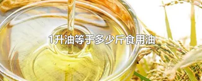 1升油等于多少斤食用油 1升油等于多少斤食用油