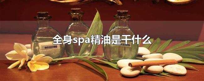 全身spa精油是干什么 全身spa精油是干什么