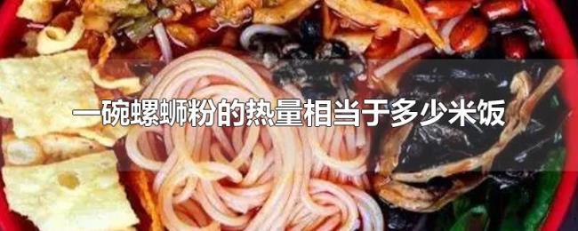一碗螺蛳粉的热量相当于多少米饭