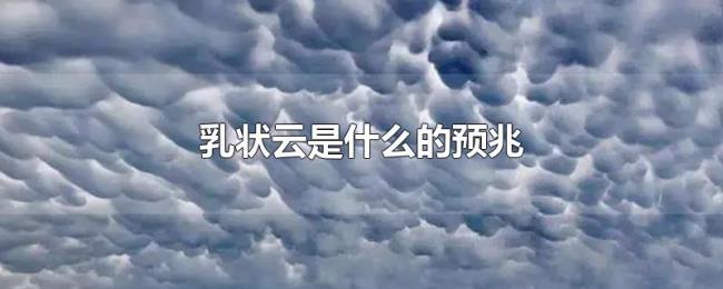 乳状云是什么的预兆 乳状云是什么的预兆
