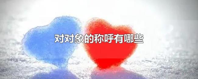 对对象的称呼有哪些 对对象的称呼有哪些