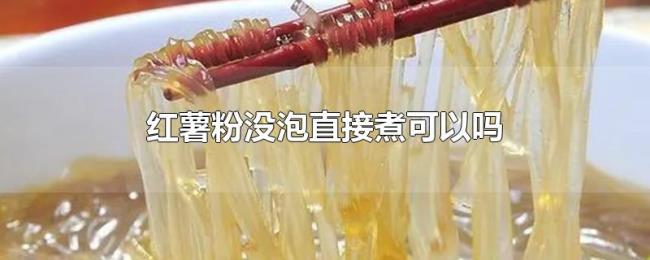 红薯粉没泡直接煮可以吗 红薯粉没泡直接煮可以吗