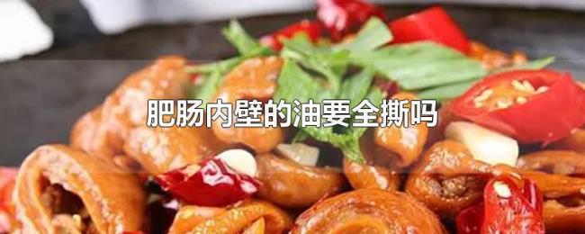 肥肠内壁的油要全撕吗 肥肠内壁的油要全撕吗