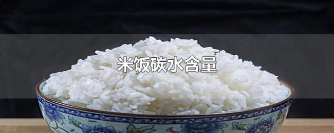 米饭碳水含量