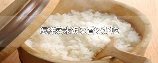 怎样蒸米饭又香又好吃