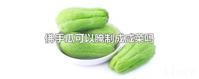 佛手瓜可以腌制成咸菜吗