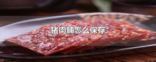 猪肉脯怎么保存 猪肉脯怎么保存