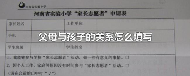 父母与孩子的关系怎么填写
