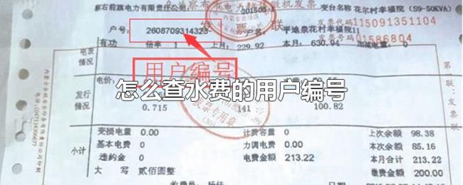 怎么查水费的用户编号