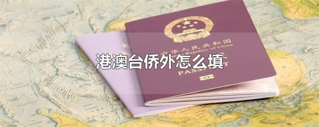 港澳台侨外怎么填