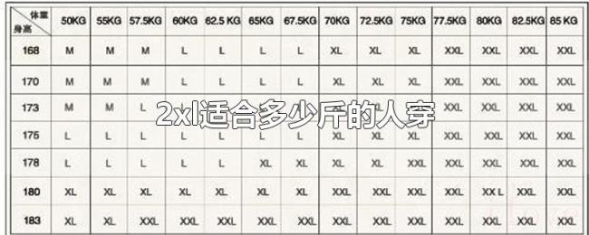 2xl适合多少斤的人穿 2xl适合多少斤的人穿