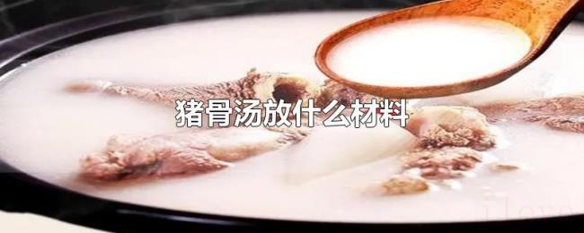 猪骨汤放什么材料 猪骨汤放什么材料