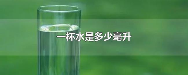 一杯水是多少毫升