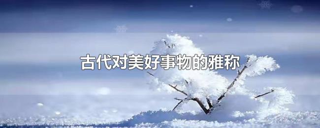 古代对美好事物的雅称