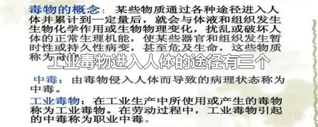 工业毒物进入人体的途径有三个
