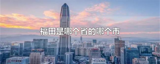 福田是哪个省的哪个市