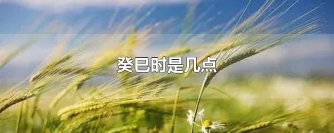 癸巳时是几点 癸巳时是几点
