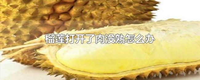榴莲打开了肉没熟怎么办 榴莲打开了肉没熟怎么办