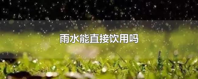 雨水能直接饮用吗