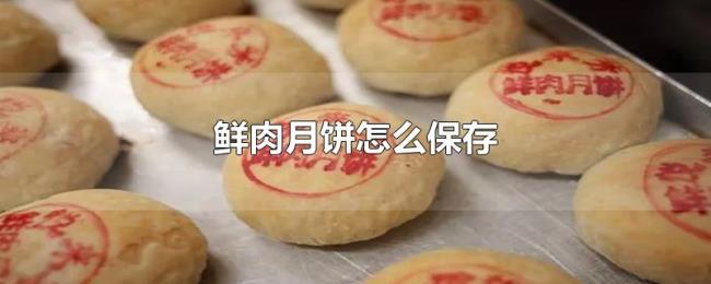 鲜肉月饼怎么保存
