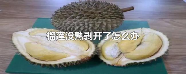 榴莲没熟剥开了怎么办 榴莲没熟剥开了怎么办