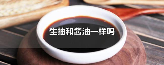 生抽和酱油一样吗 生抽和酱油一样吗