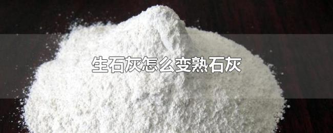 生石灰怎么变熟石灰