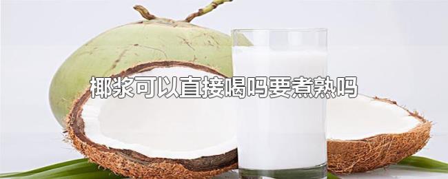 椰浆可以直接喝吗要煮熟吗 椰浆可以直接喝吗要煮熟吗